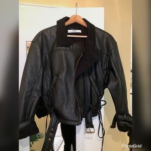 Zara faux leather jacket